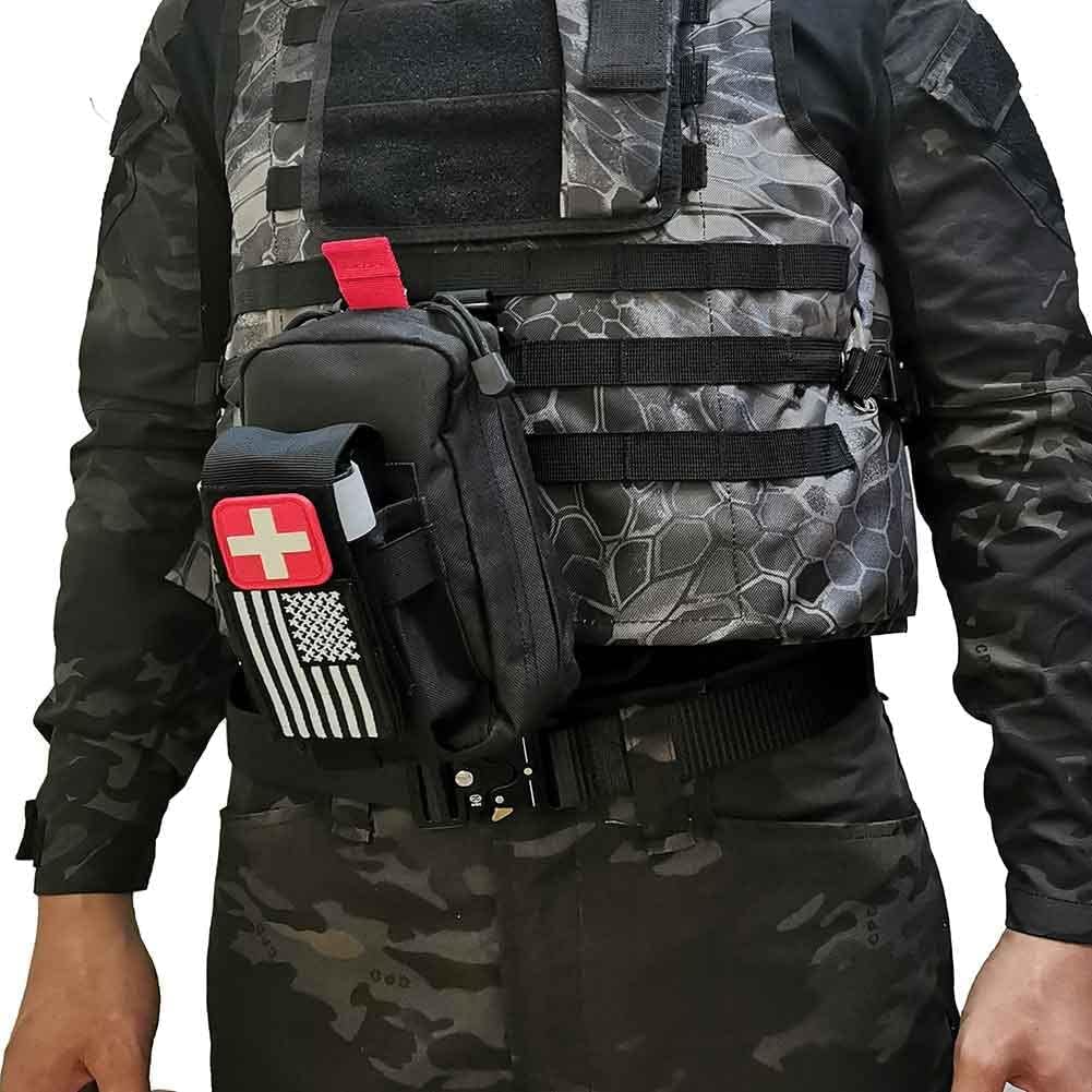 Ifak Med - Kit de primeros auxilios para trauma Molle negro, accesorio de repuesto para kit de primeros auxilios médicos de emergencia para equipo de supervivencia militar