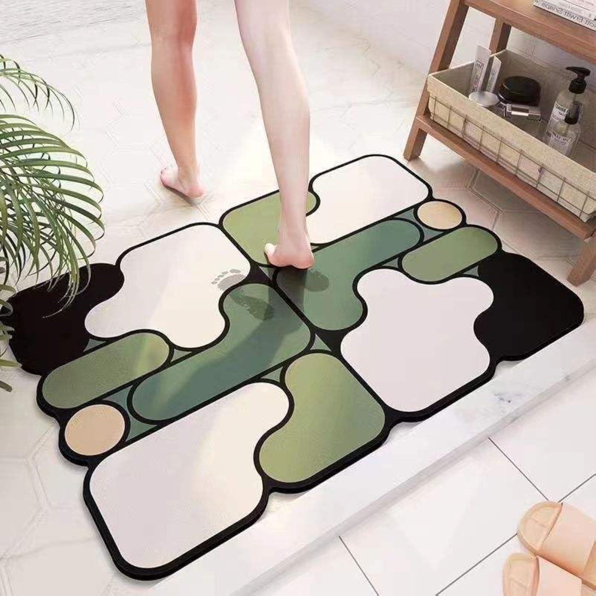 5D Puzzle Style Bath Rug, Super Absorbent