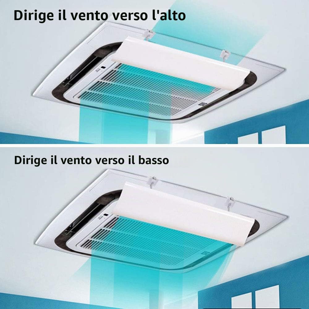 Deflettore Aria Condizionata Centralizzata A Soffitto Inclinazione Regolabile Installazione Facile Impedisce All'Aria Fredda di Soffiare Dritta (Un Pezzo) (40cm)