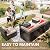 Devoko Patio Furniture Sets 6 Pieces Outdoor Sectional Rattan Sofa Manual Weaving Wicker Patio Conversation Set with Glass Table and Cushion (Beige)