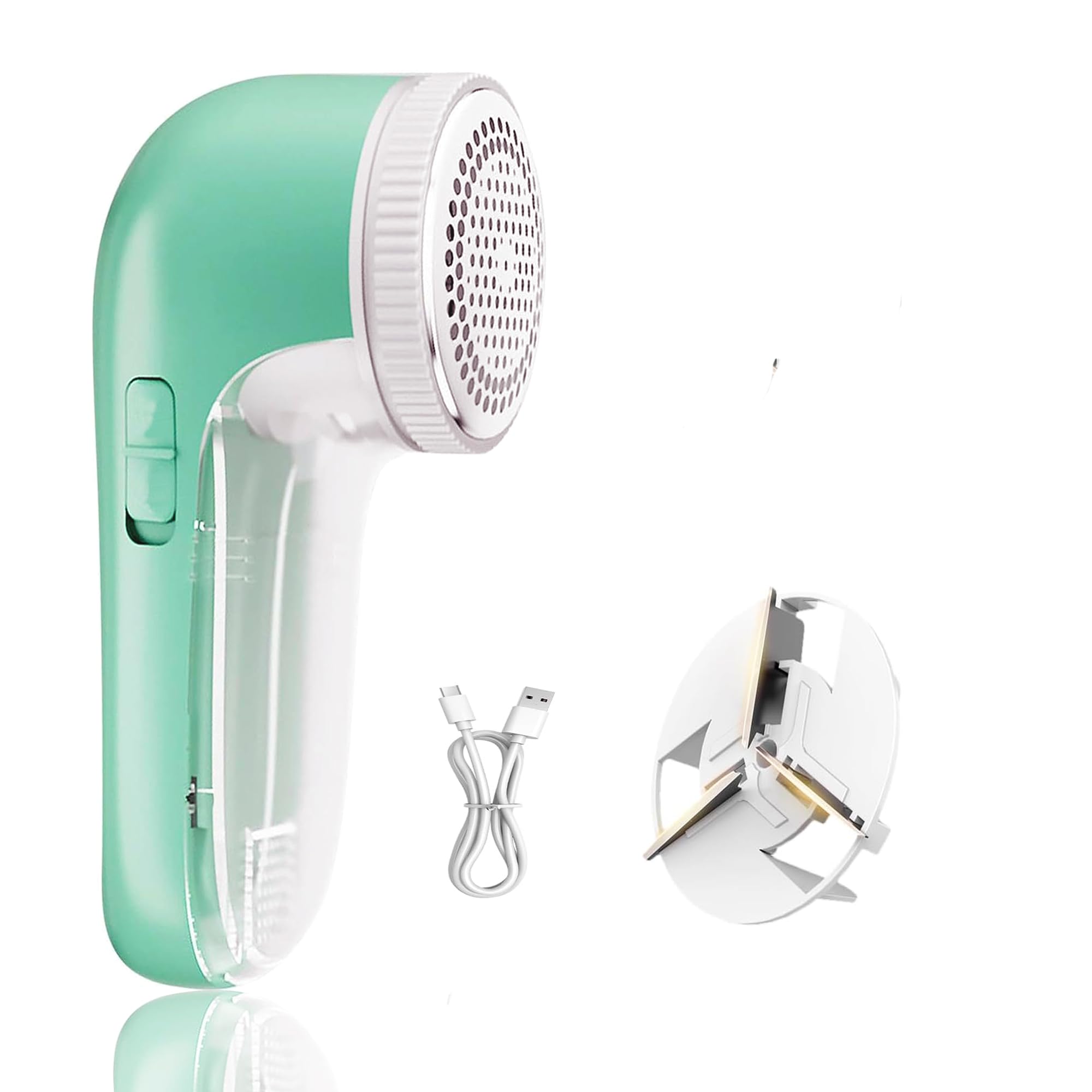 Lint Remover with Rechargeable for Woollen Sweaters, Blankets, Jackets/Burr Remover Lint Pill Remover from Carpets, Curtains, Fabric Shaver, Wool Remover from Clothes (Green)