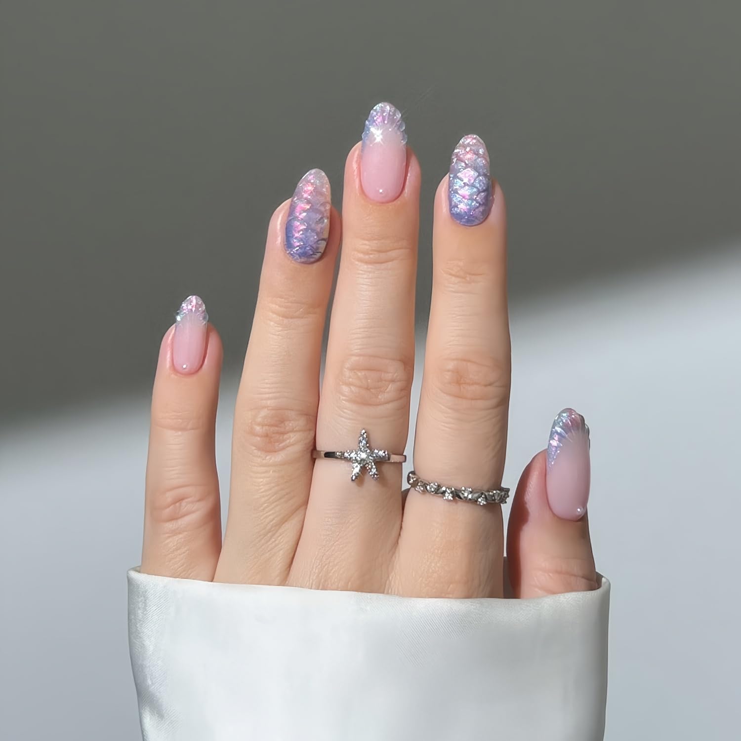 Senvenski Gelée Vitrail Cat Eye Vernis Semi Permanent, 15ml Oeil de Chat Magnétique Gel 3D Holographique Brillant Translucide Couleur Vernis Gel pour French Manucure (Gelée La sirène, MY1-026)