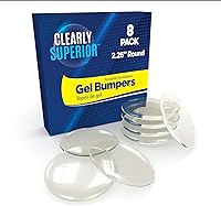 Vista 1 de Paquete de 8 parachoques redondos medianos transparentes de 2.5 pulgadas, protector de pared autoadhesivo para pomo de puerta, protege las paredes