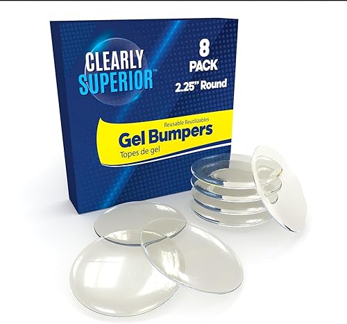 Paquete de 8 parachoques redondos medianos transparentes de 2.5 pulgadas, protector de pared autoadhesivo para pomo de puerta, protege las paredes