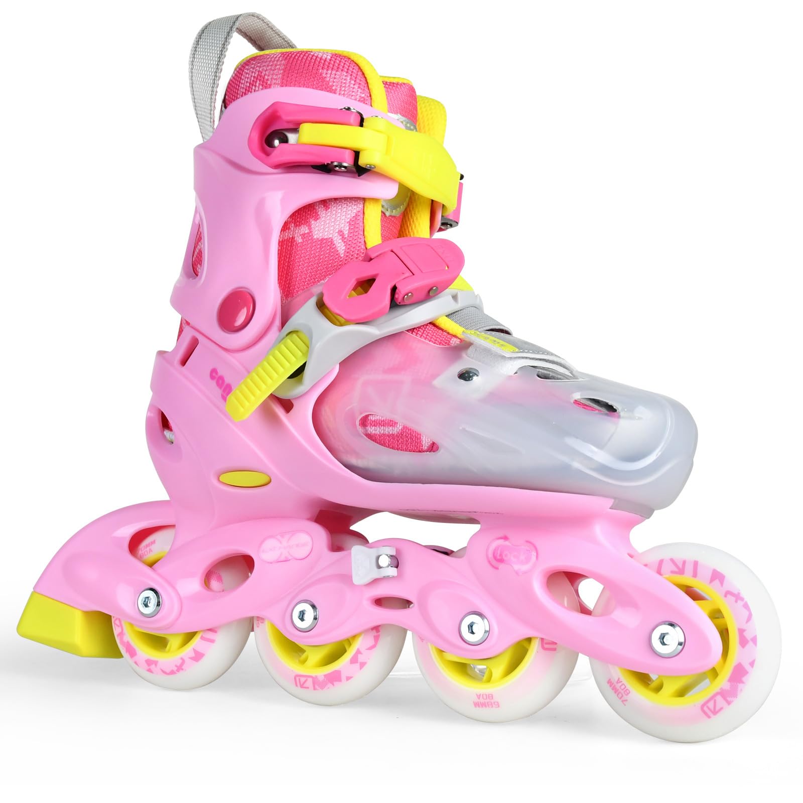 Children's Inline Skates for Kids and Youth, Adjustable Kids Roller Skates with Wheel Lock for Girls Boys Beginner, Indoor&Outdoor Ice Skating Equipment
