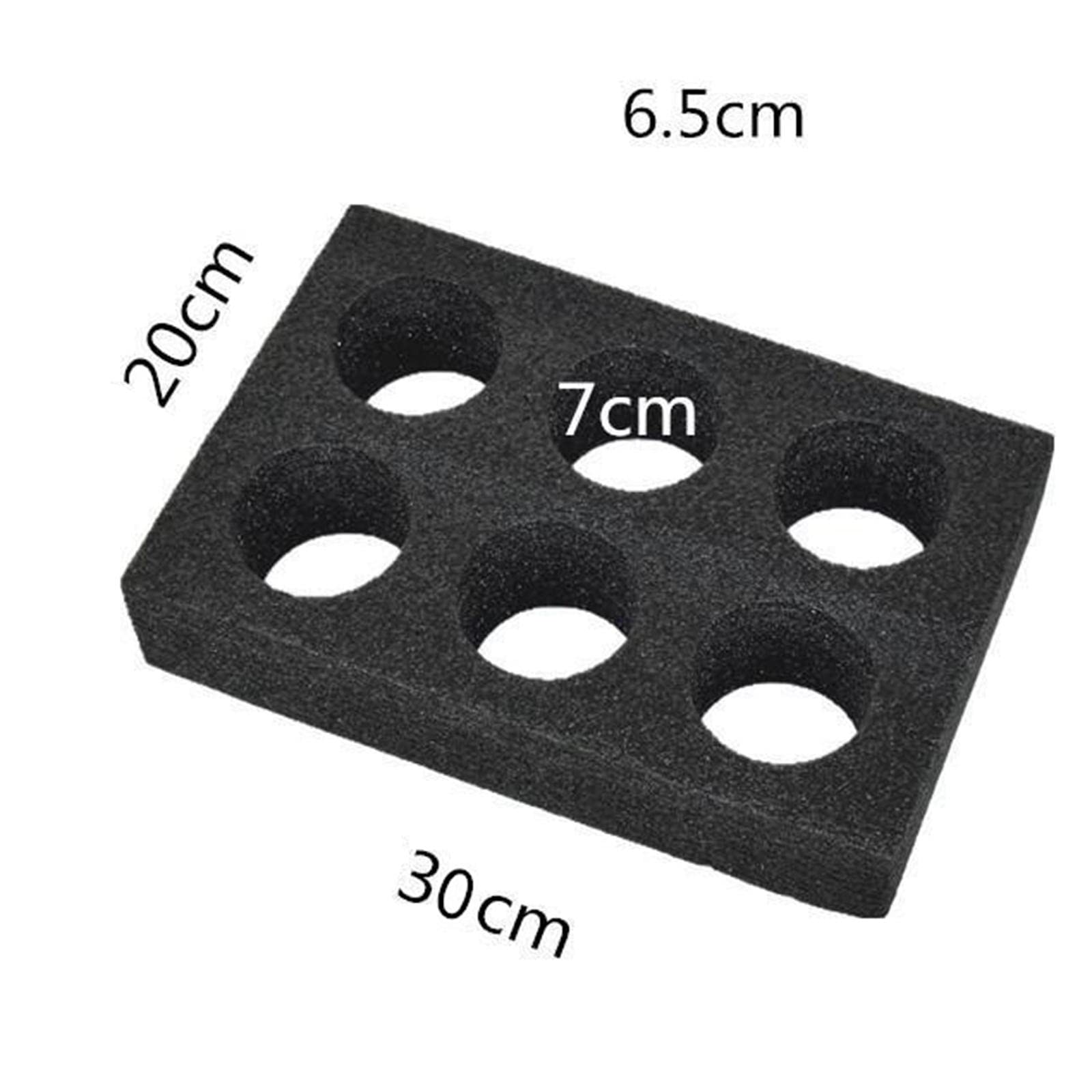 2 Set Getränkehalter Getränkehalter Tablett für Getränke Saft Bars 20 x 30 x 7 cm, schwarz, 2 Stück 6 Löcher
