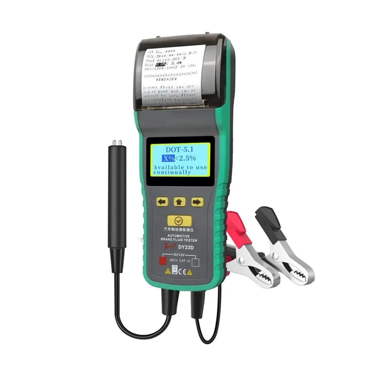 DY23D Tester płynu hamulcowego do miernika płynu hamulcowego DOT3/DOT4/DOT5.1 Wyświetlacz LCD z nadrukiem Tester oleju w płynie hamulcowym