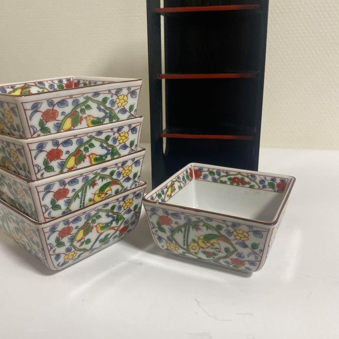 深川製磁 染錦ブドー 鉢 面取取分皿揃 箱なし 宮内庁御用達 有田焼 6つ