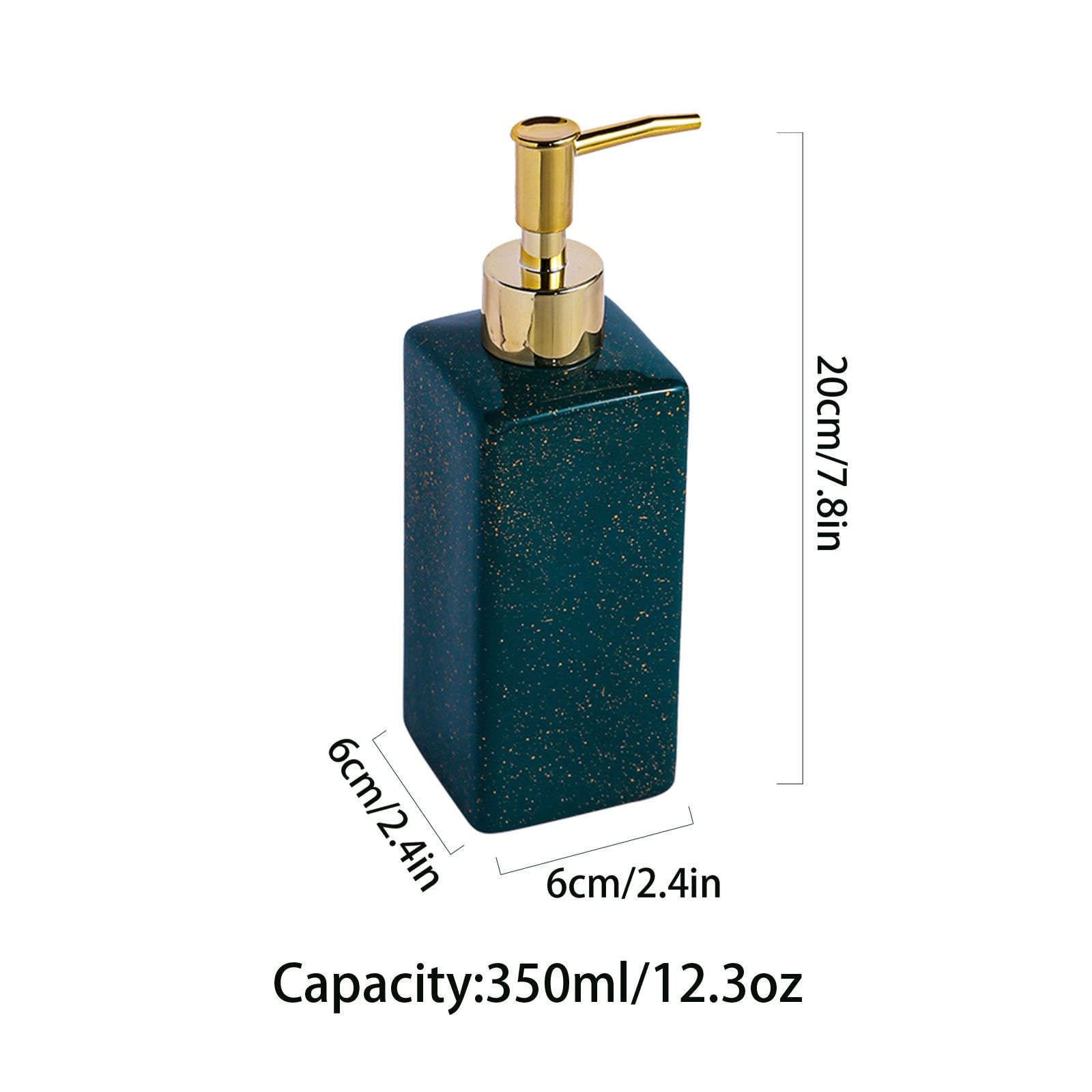 Jednolita kolorowa pompka, dozownik balsamu do łazienki z możliwością uzupełniania, ceramiczny szamponu(Dark Green,Rectangular)