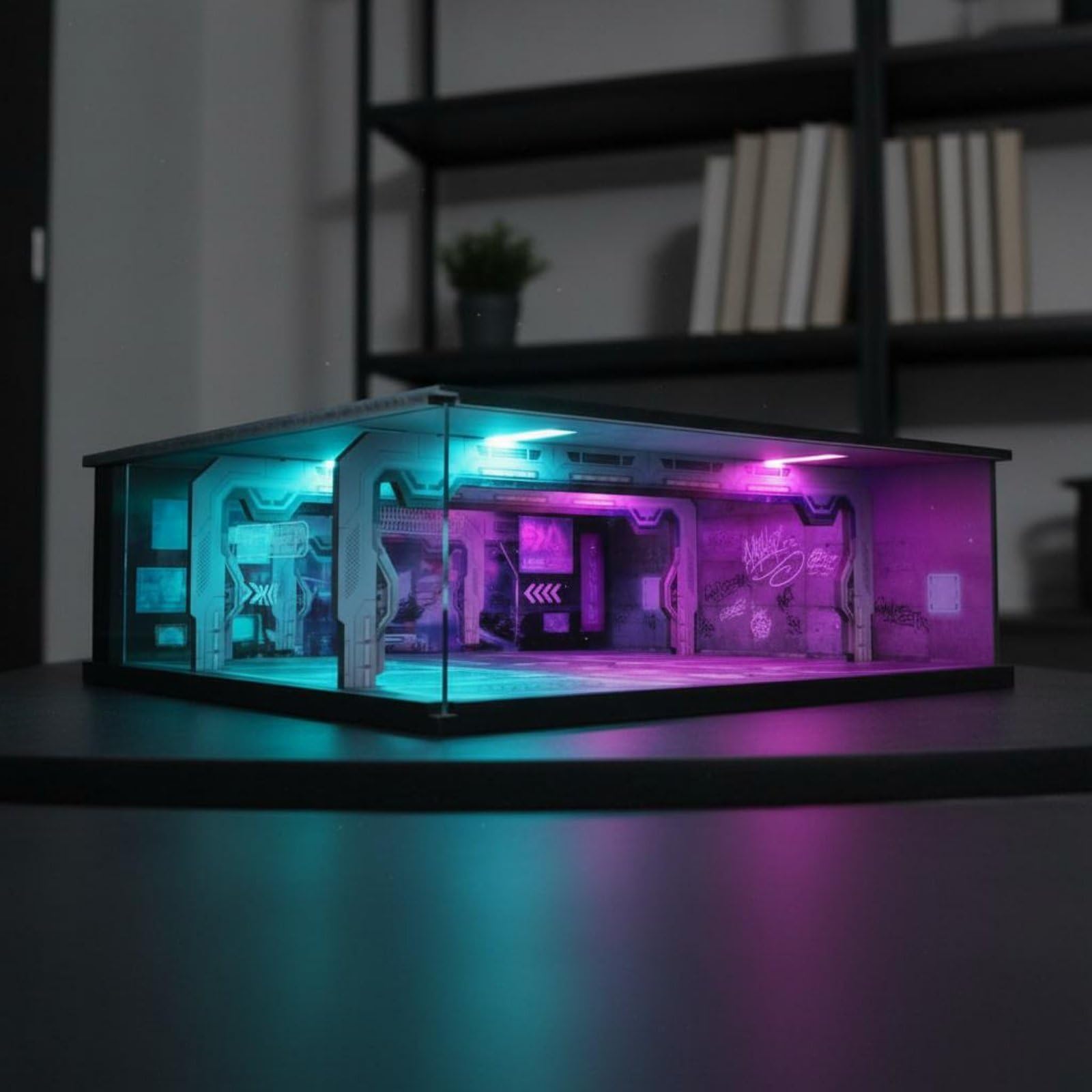 Parcheggio Sotterraneo in 1 64 con Luce Integrato USB Diorama Auto Die-Cast Stile Futuristico Kit Assemblaggio con Base PVC Adatto per Hobbisti E Vetrine Espositive