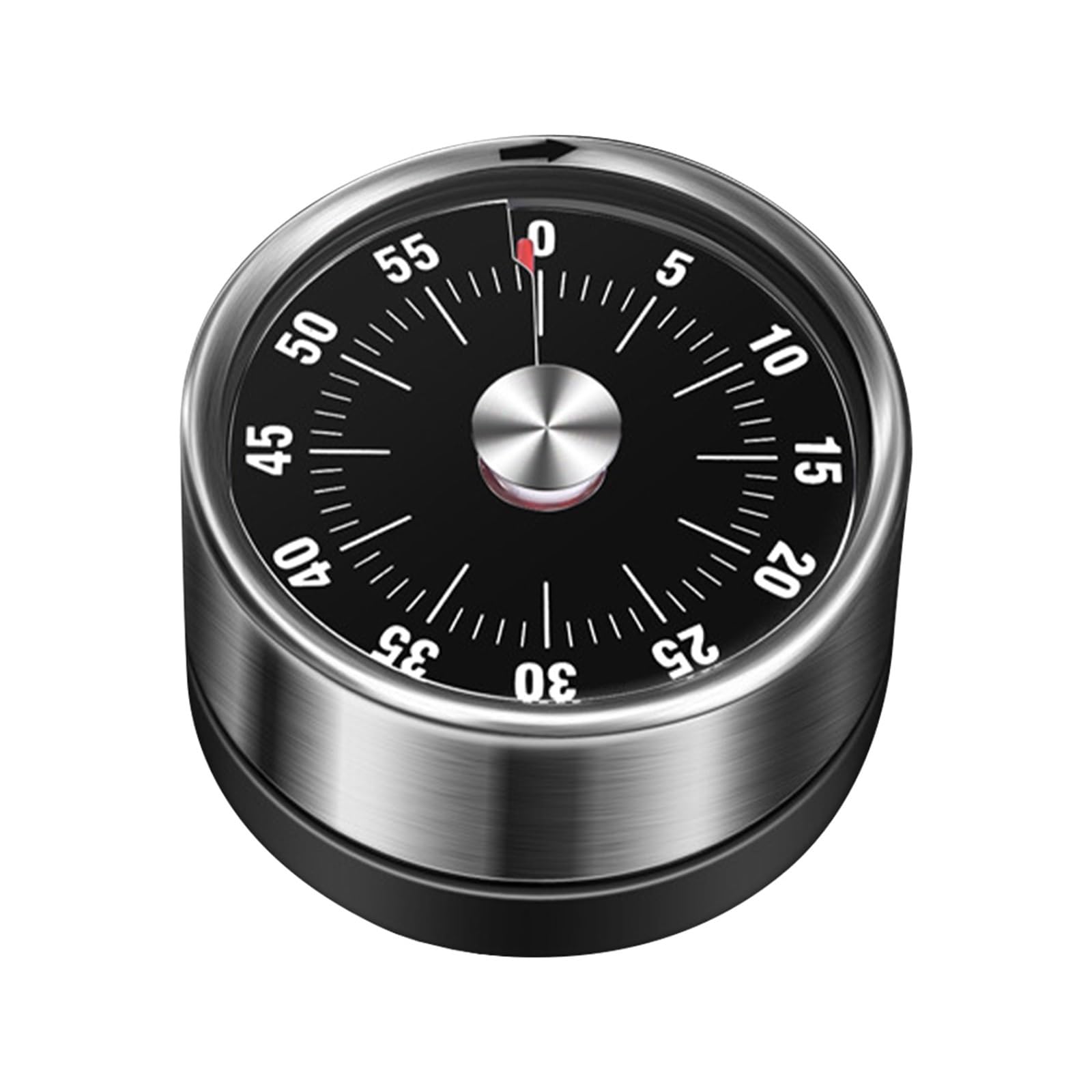 60-Minute Countdown Timers Mechanical Visual Kitchen Timer Magnetic Backing Stainless Steel Reminder For Kids Adults Reliable Efficient(Black)