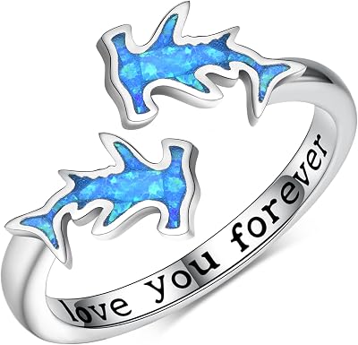 SCZKLAQ Sterling Silver Hammerhead Shark Ring