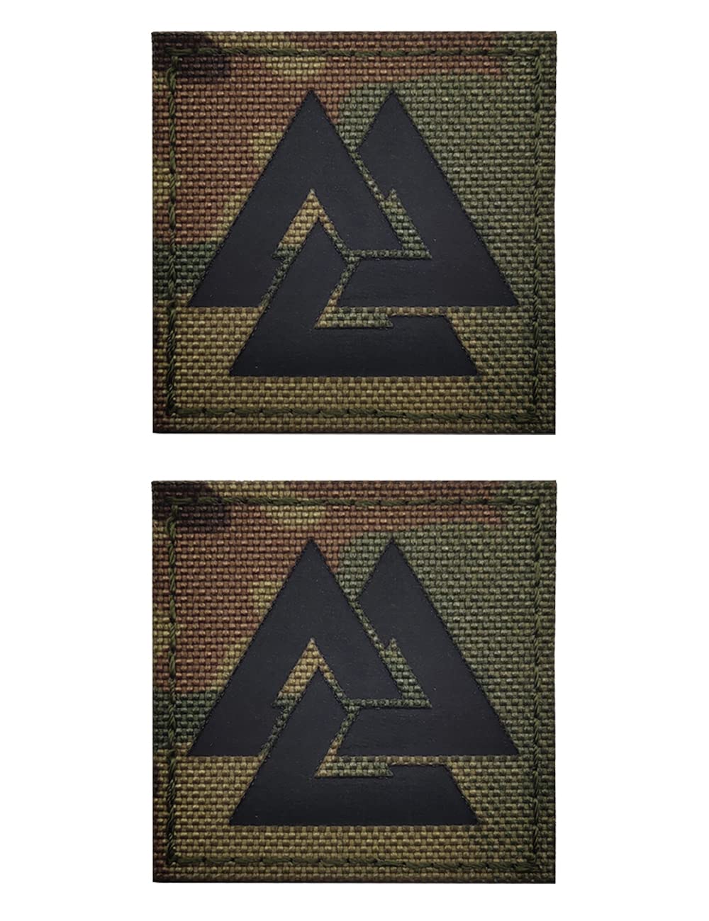 2 PCS Viking Patches Viking Valknut Patches IR Infrared Reflective Patches Laser Cut Patches Tactical Morale Patch Hook and Loop(CP)