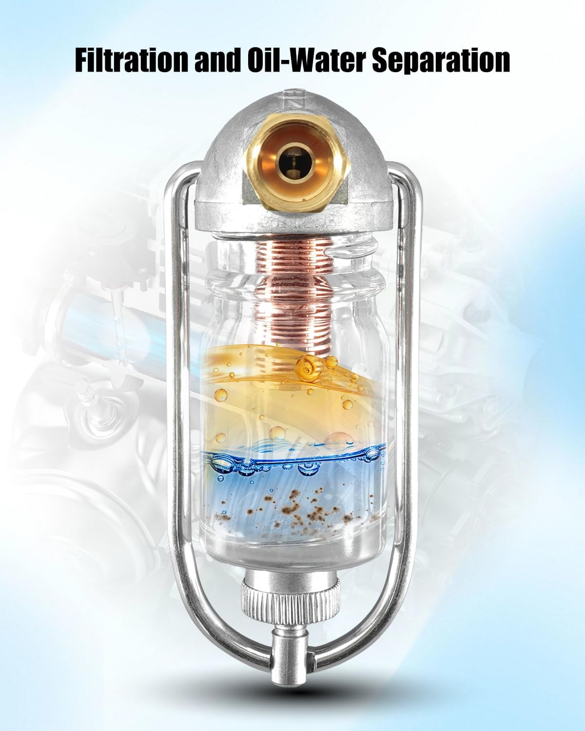 Fuel Sediment Bowl Glass Fit for Ford New Holland 1103-3383 D4NN9155A Tractor 158 C.I.3 Cylinder 2000 3000 4000 5000 Indust Const, Fuel Filter Sediment Bowl Assembly