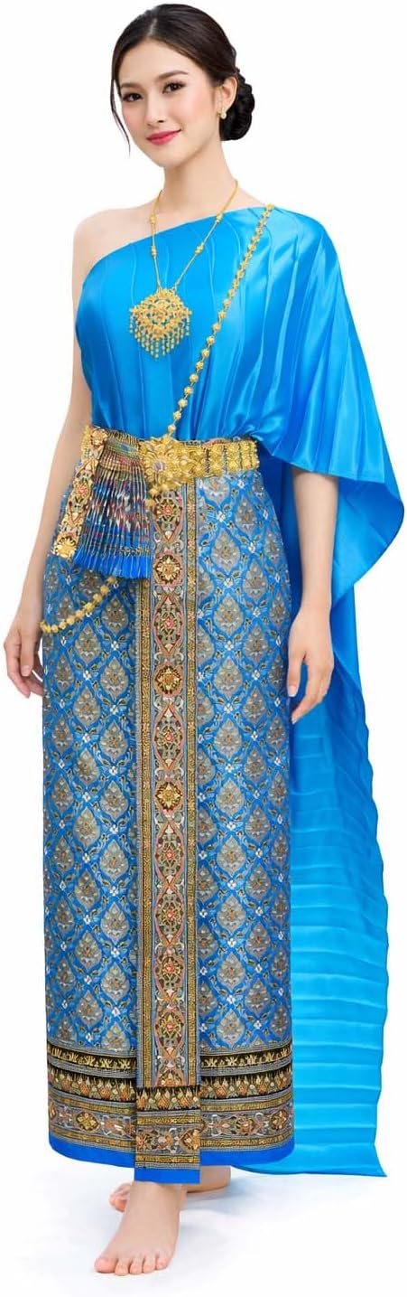 SIAM REGAL Thai Wedding Outfit 2 Piece Set Sash & Sarong Dance Costume Attire Dress Ladies