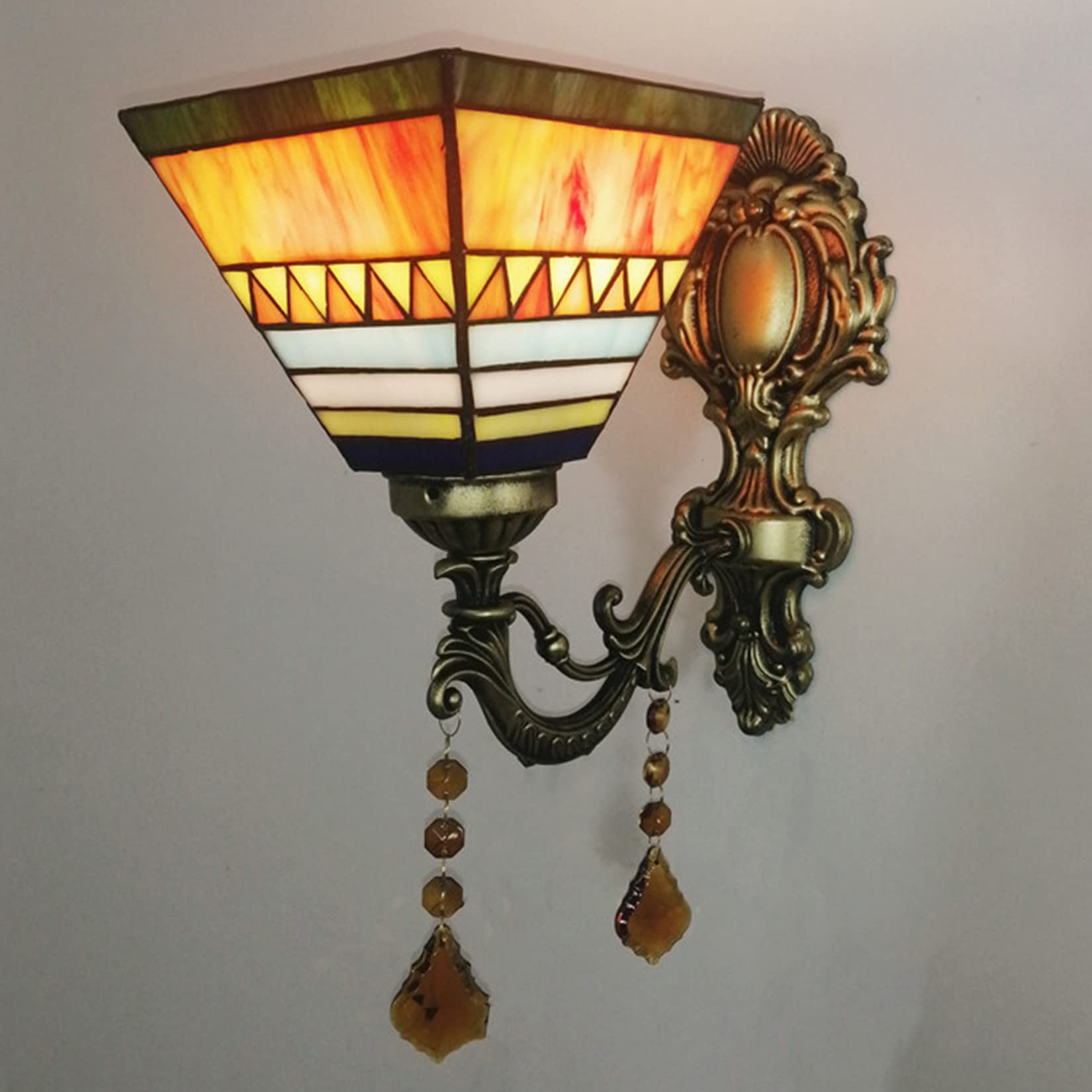 Lámparas De Pared De Vidrio De Estilo Tiffany, Lámparas De Trabajo Retro, Iluminación Frente al Espejo, Lámparas De Mesa, Dormitorio, baño, E27