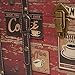 Household Essentials Medium Decorative Trunk, Coffee Shop Faux Decoupage, Antique Exterior, Leather and Metal Accents, Fabric Interior, Hinged Lid, Brown