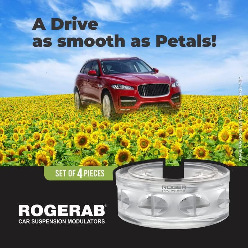 Image of ROGER Rogerab For All Cars (4 Pcs) Patented, ARAI Tested Car Comfort Enhancer For Reduced Road Jerks & Better Driving Comfort