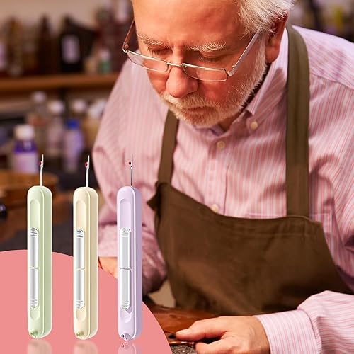 Miniatura 7 de Enhebrador de Aguja 2 en 1 Descosedor de Costuras, Descosedores de Costuras Extensibles para Costura, Herramienta Removedora de Hilos para Costura a