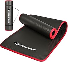 BODYMAKER NBR Mat Edge Wraping, Black, Yoga Mat, Stretching, Pilates, Exercise, Fitness, Training