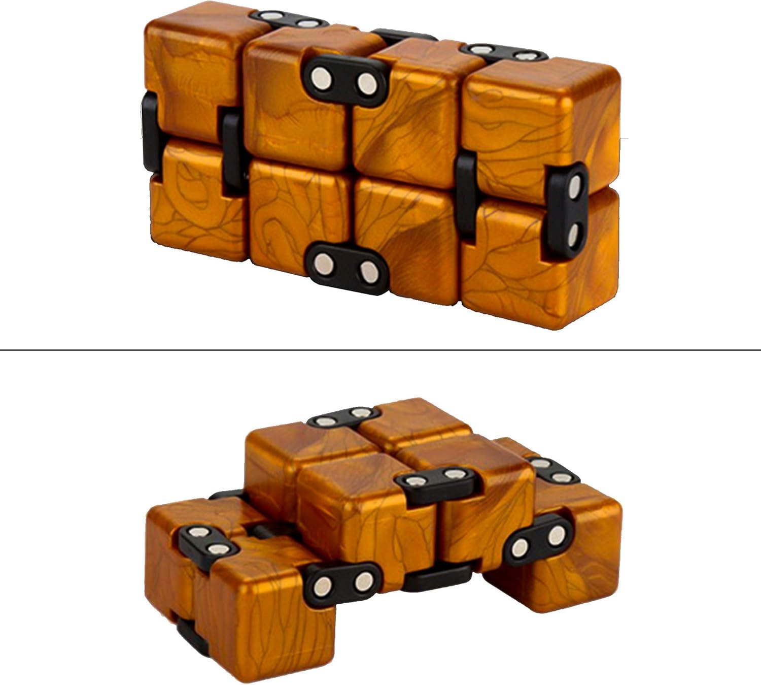 Hawkister QiYi Infinity Cube, Stress-Relief Sensory Toy Puzzle Cube Blocks for Anxiety, Focus & Relaxation, Brown 3