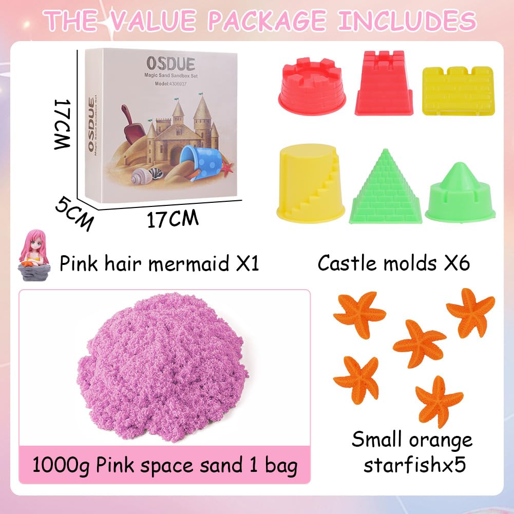 Set Sabbia Magica Per Bambini Genio Kids - 5 Colori, 0,75 Kg Totale, Con Formine, Atossico E Sicuro