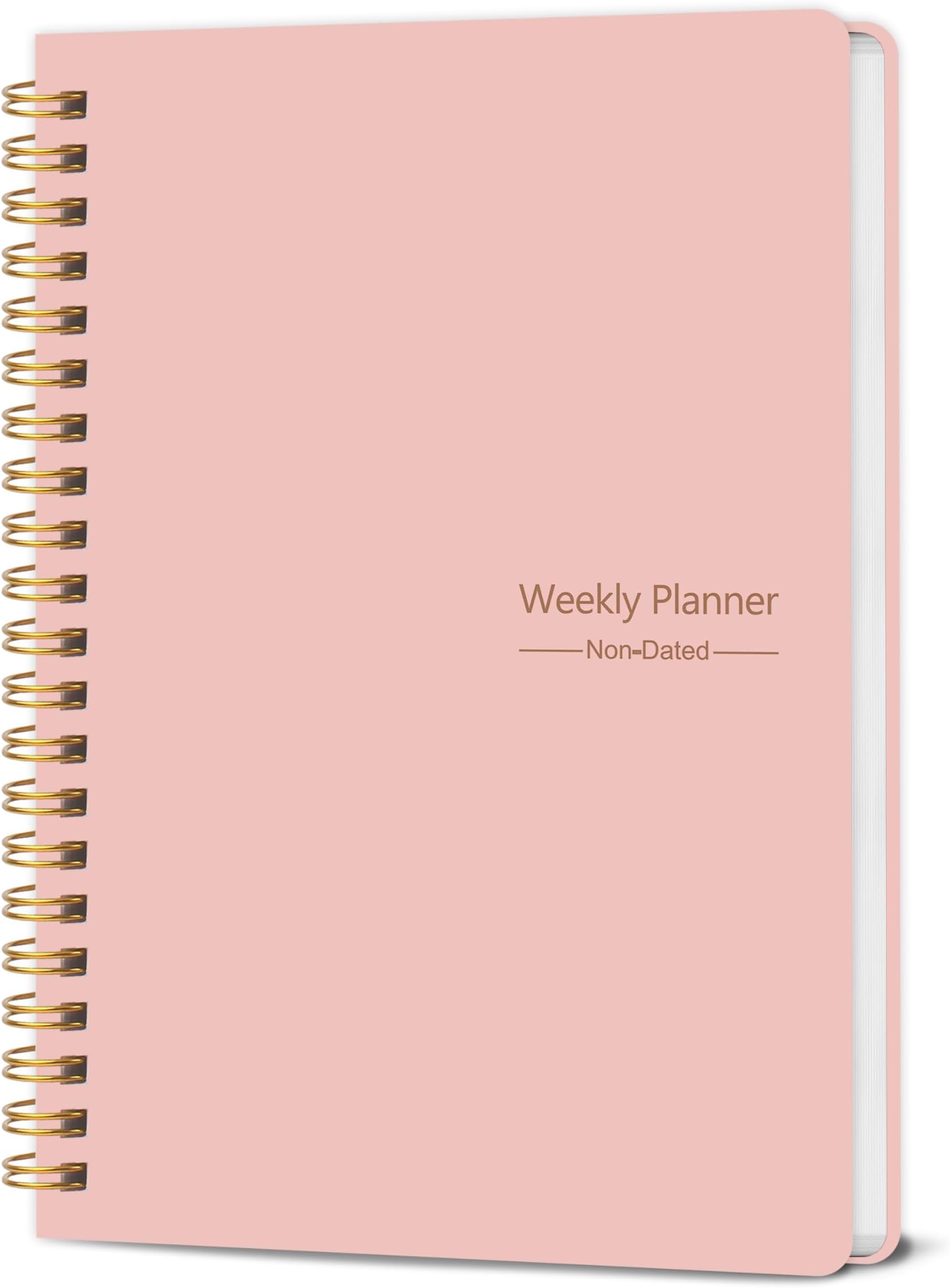 TREES Weekly Planner Undated Planner Book with To-Do List,Weely Goals,Habit Tracker, 5.7"X 8" Inch for 52 Weeks Planning Pink for Women