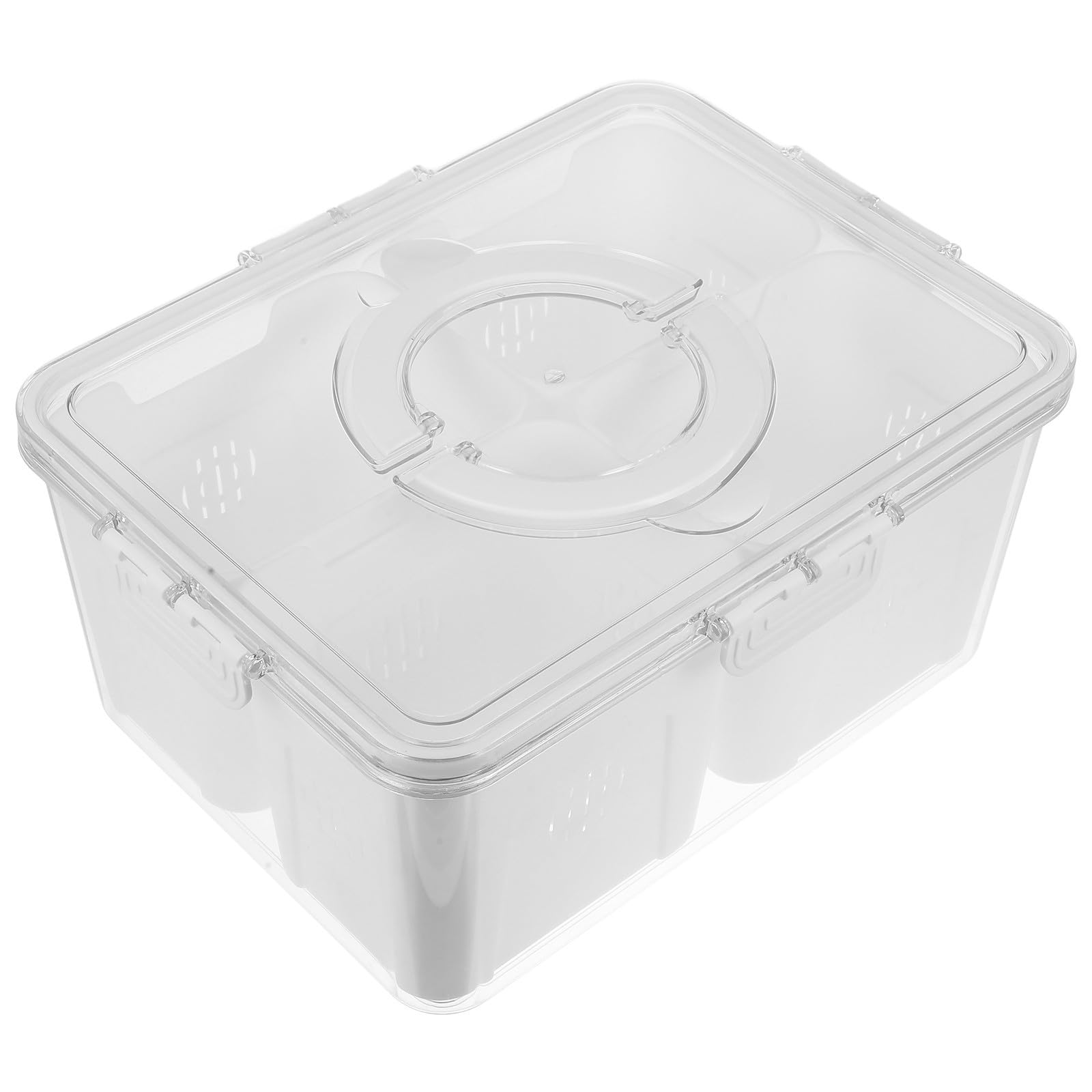Contenedor Organizador para Frigorífico Diseño de Múltiples Compartimentos, Plástico Reutilizable Resistente para Almacenamiento Versátil de Carne y Frutas en Cocina