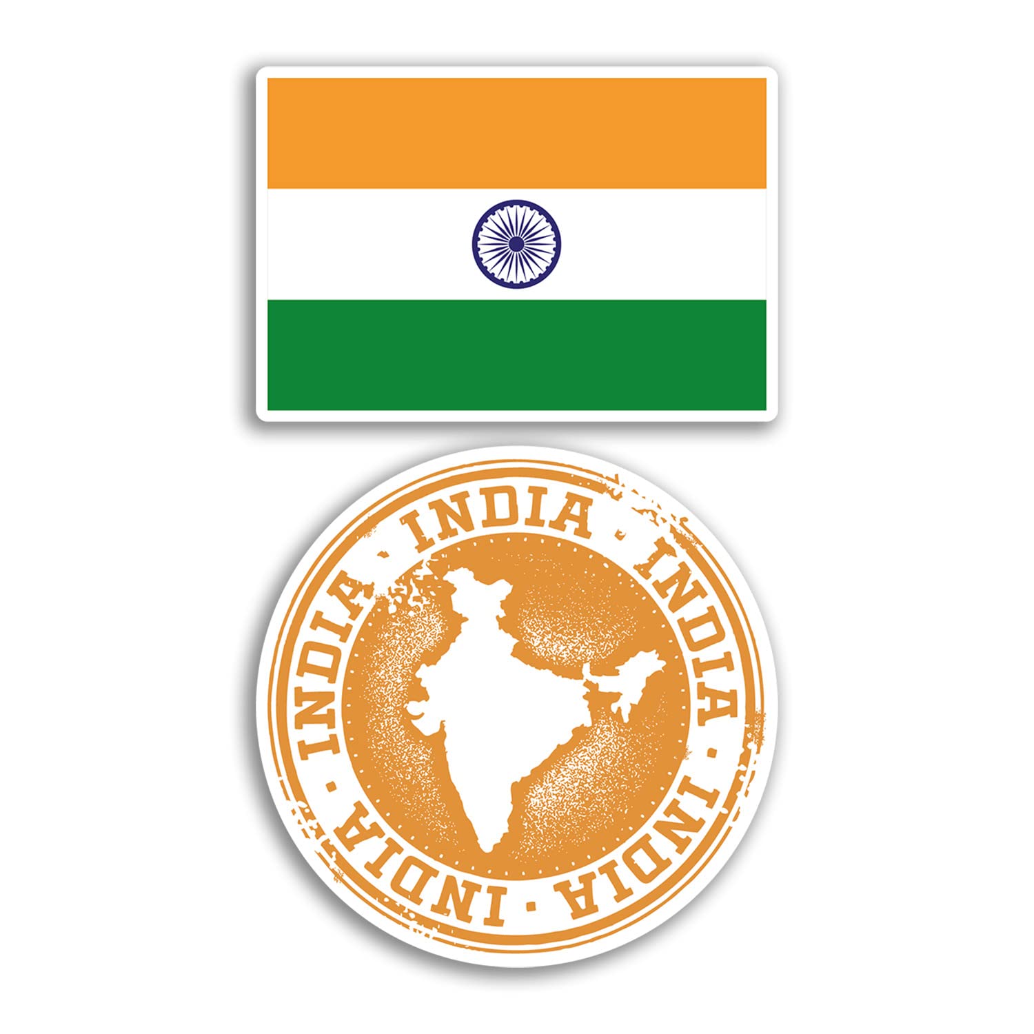 Dv Design Multi 2 X 10Cm Wide India Vinyl Stickers - Indian Map Holiday Adventure Travel Country Scrapbooking Gift #78683