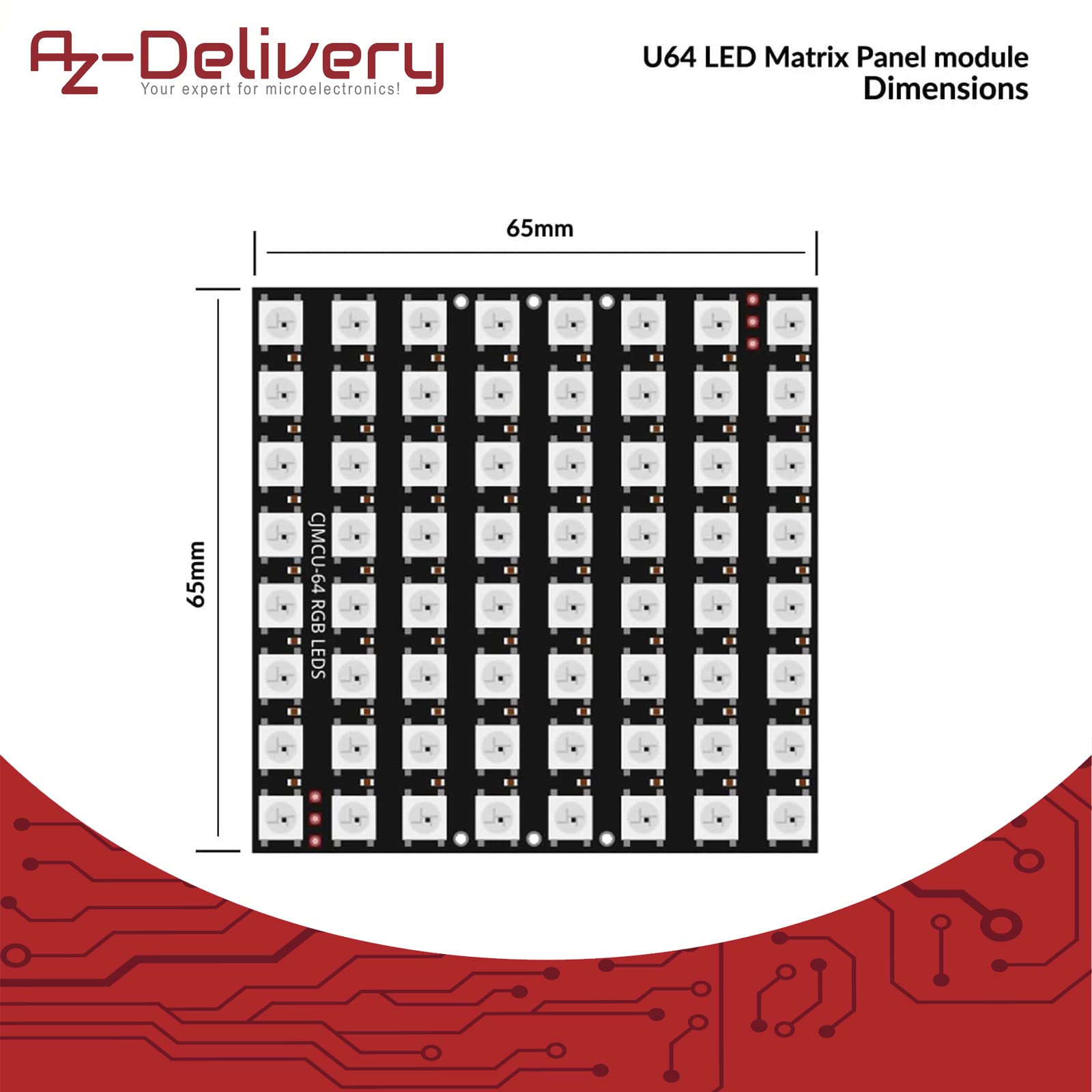 AZDelivery 5 x Pannello A Matrice Di LED U 64 CJMCU- Modulo 8 * 8 compatibile con Arduino e Raspberry Pi incluso un E-Book!