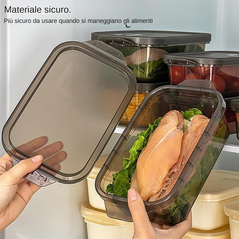 Image of Puno Air-Tight 3-Pack Food Storage Containers for Fridge, Freezer, Lunch | 6.1 inch Meal Prep Boxes | Reusable, BPA-Free Plastic, Leakproof