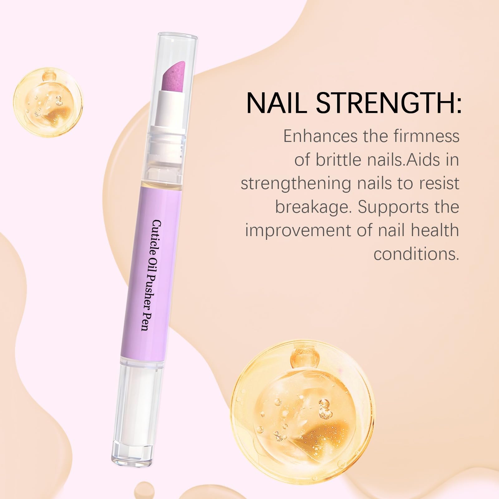 Nail Care Pen,Olio,Trattamento di secchiIdratante e riparata | Cuticle Oil Pusher 2 in 1 penna per unghie, screpolate e piccole pelli idrata rafforza e illumina unghie oin manicure