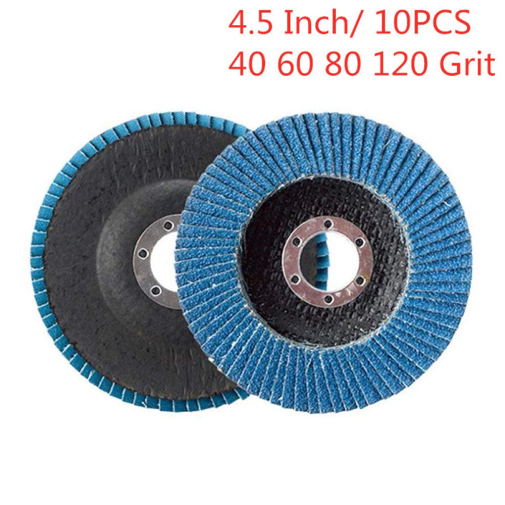 Roue de Polissage, Disques À Lamelles 115 Mm 4,5 Disques Abrasifs Meules Lames Pour Meuleuse D'Angle/10Pcs 60 Grit