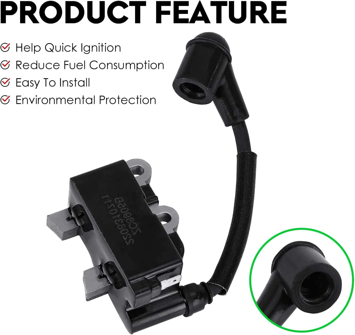 Ignition Coil ‎291337001 with Spark Plug for Ryobi RY251PH RY252CS RY253SS 25cc String Trimmers, RY254BC 25.4cc Brushcutter