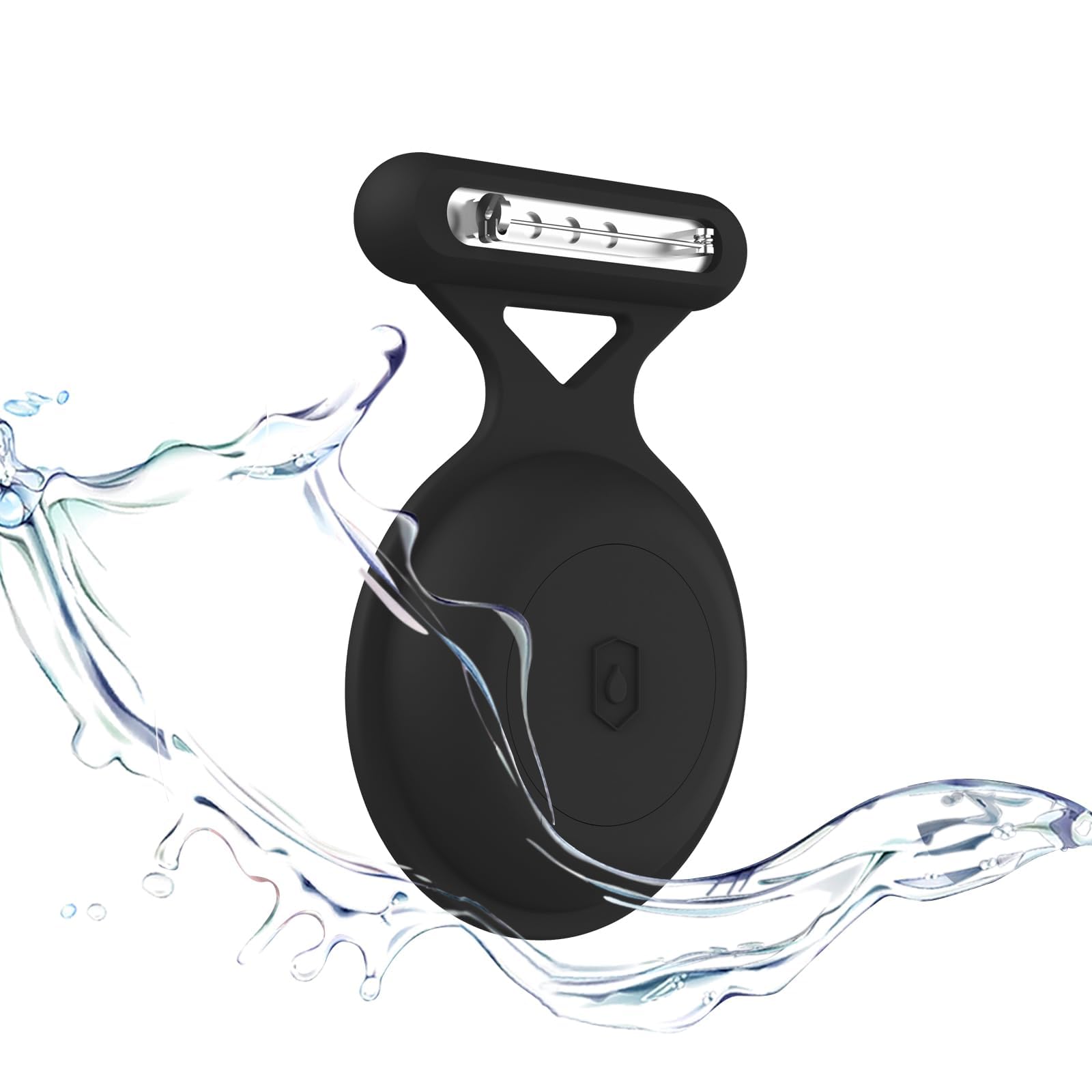 for AirTag Holder Case with Brooch Pin,Waterproof Hidden for AirTag Case Cover for Kids,Item Locator,Full Protective Anti Lost GPS Tracker Item Finder for Child/Kids/Elderly/Clothing-Black-image-4