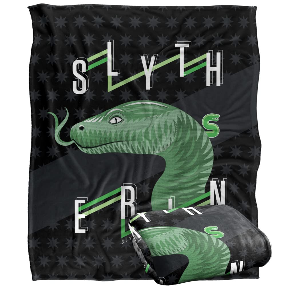 HARRY POTTER Blanket, 152 x 127 cm Neo Industries Slytherin Silky Touch Super Soft Throw Blanket