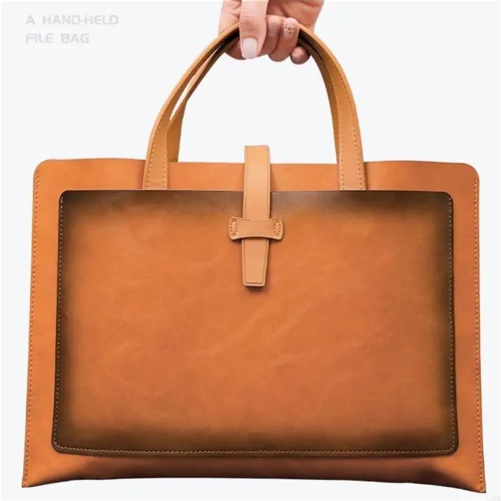 Ledermappe, Handheld-Dateiordner, Leder-Dokumentenaufbewahrung, Brieftasche, Laptop-Hülle, Computertasche(Dark Blue01)