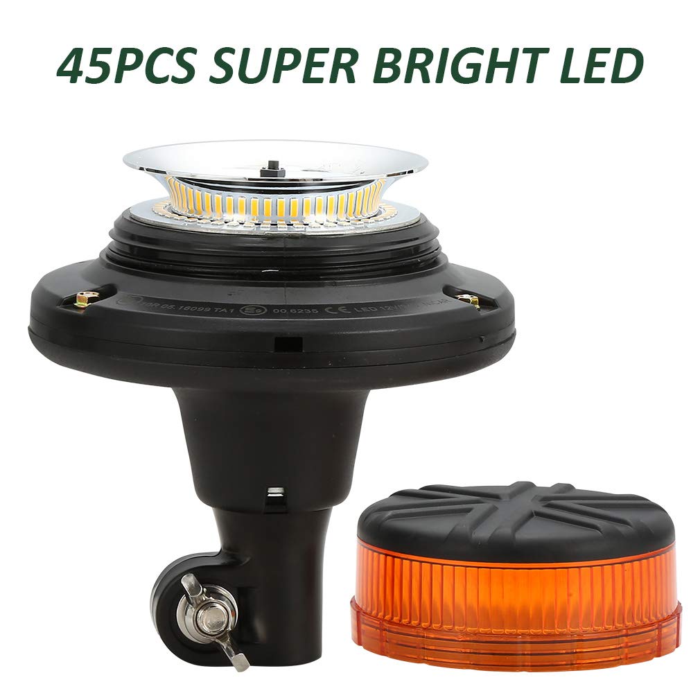 D-TECH 12/24V Gyrophare LED flexible lumineux stroscopique d'urgence feu clignotant Homologué pour Tracteur Camion