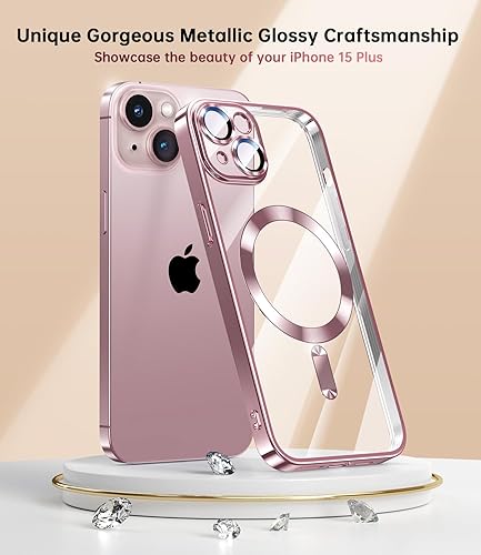 Miniatura 3 de Funda para iPhone 15 Plus con protector integrado de lente de cámara, compatible con MagSafe, exterior original de iPhone, elegante funda