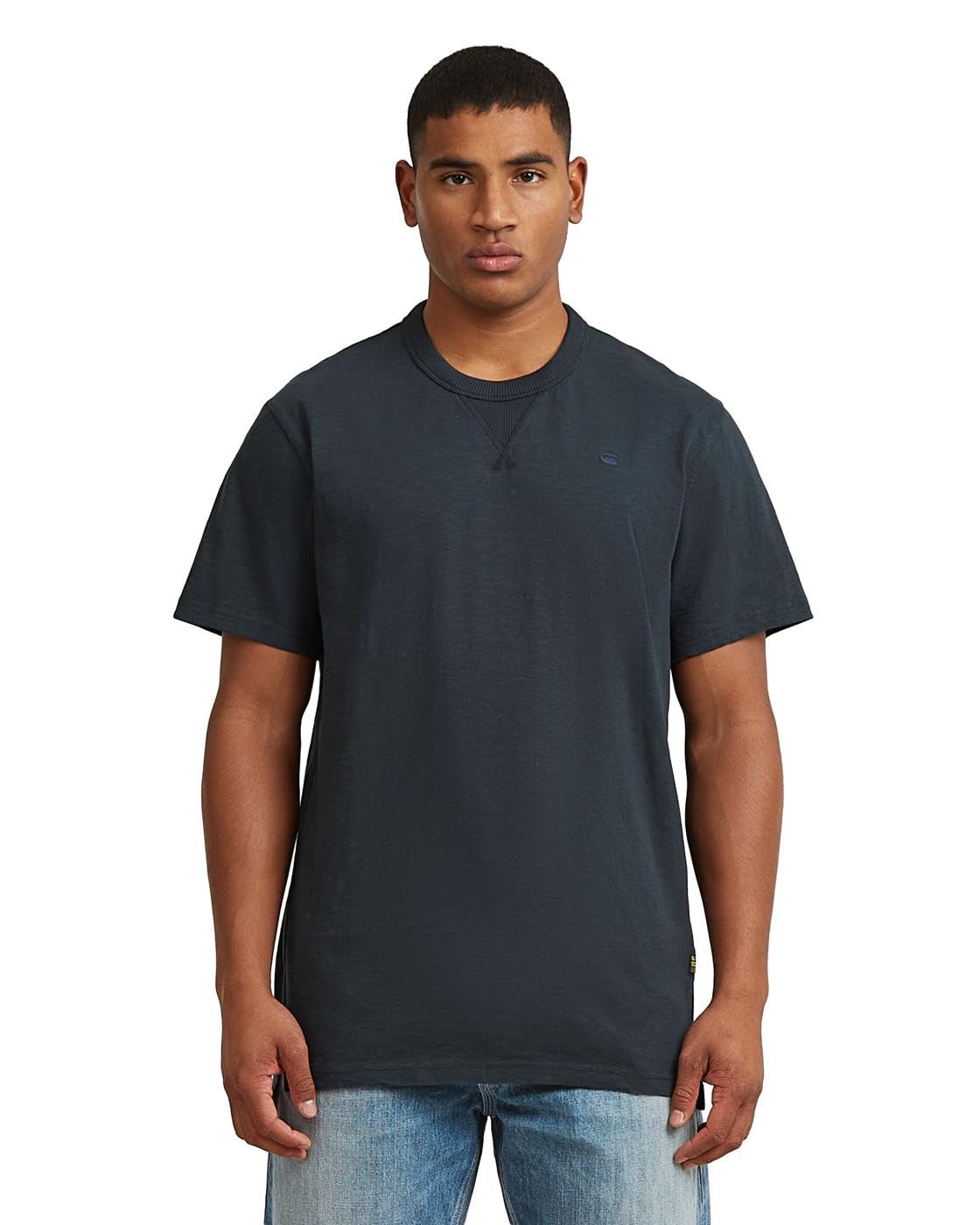 G-STAR T-Shirt Nifous Rundhals, mit Rippeinsatz