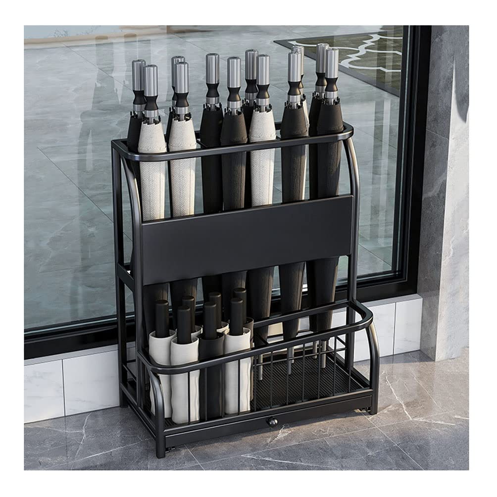 BHFPFZA Metal Commercial Umbrella Stand - High Capacity Storage for Shopping Malls, Offices, and Cafés - Durable, Stylish Design for nized Entryways and Public Spaces