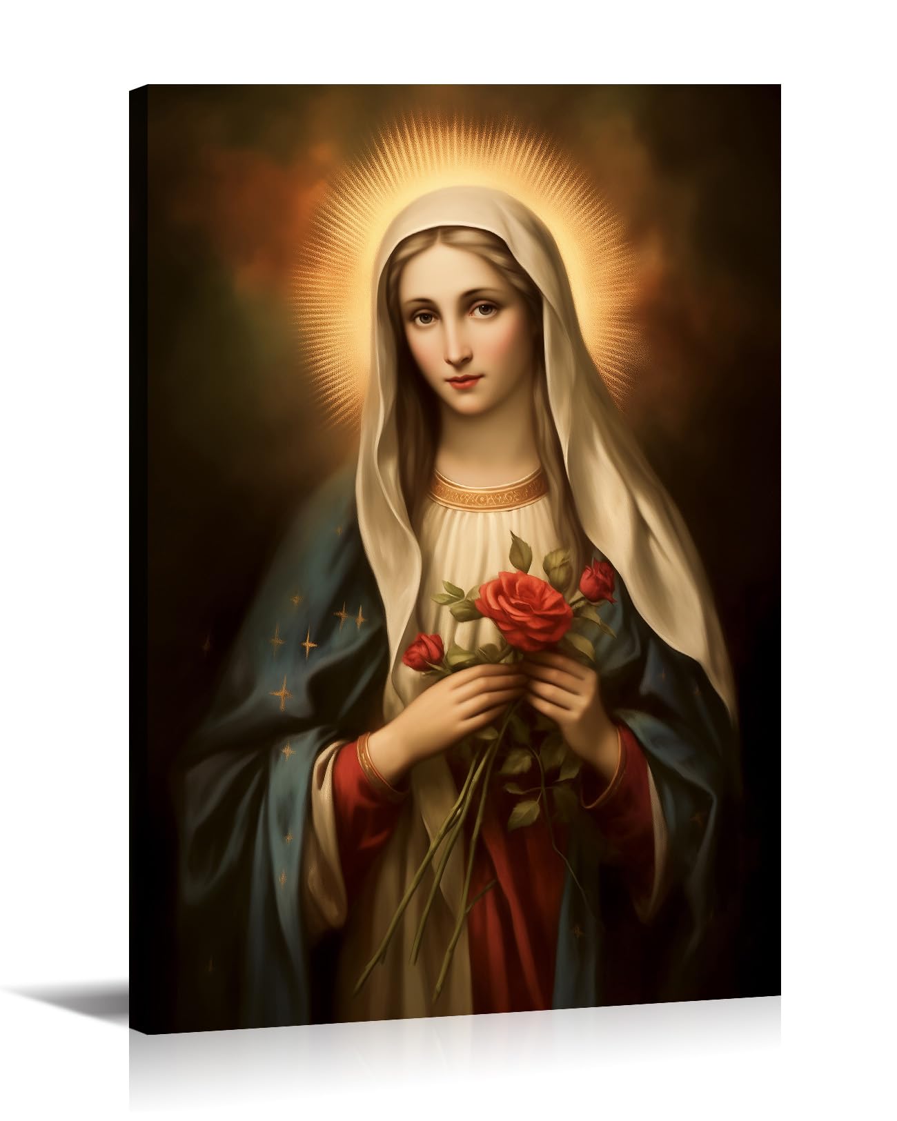 Amazon.co.jp: LYUNSHUO 聖母マリア キャンバスウォールアート 聖