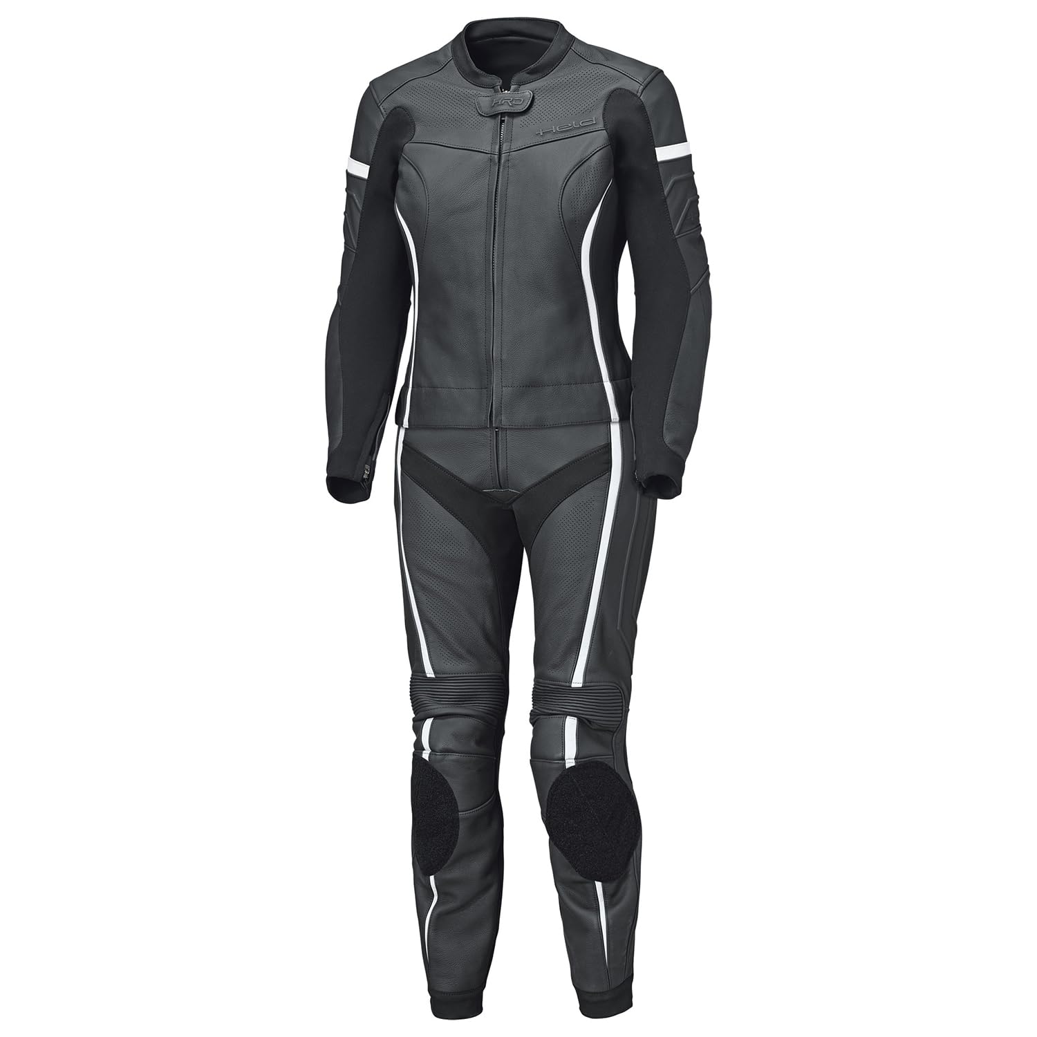 Held Spire 2 - Lederkombi 2 teiler Damen - Soft-Rindsleder - Schutzkleidung AAA - CE zertifiziert EN 17092:2020 - Motorrad Schutzkleidung mit Level 2 - D3O Protektoren - Schwarz-Weiß - Größe 36 | Leder