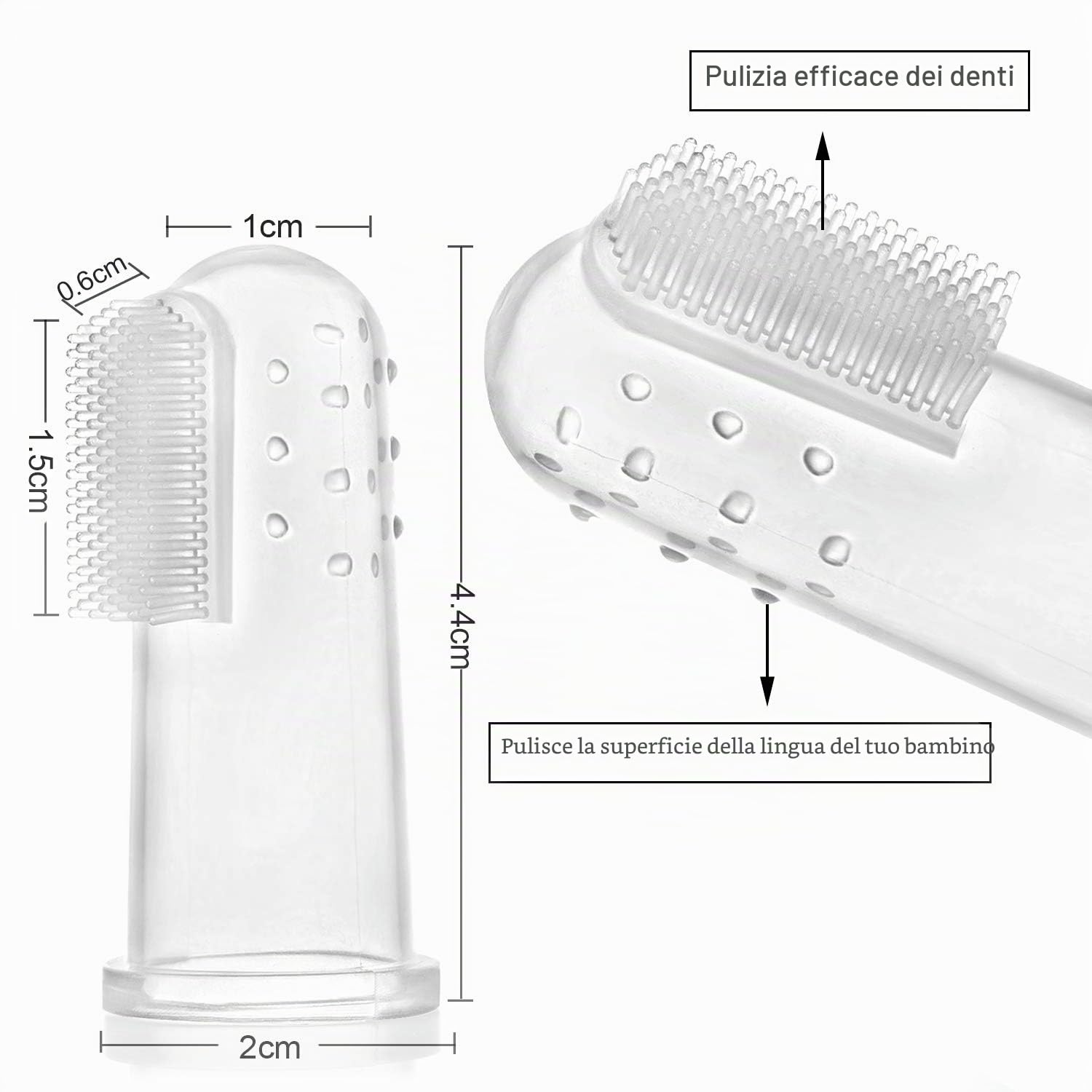 HBselect 6 Pezzi di Spazzolino Bambini da Dito Multicolore con Scatola Spazzolino Denti in Silicone Sicuro e Morbido Pulizia Denti Neonati