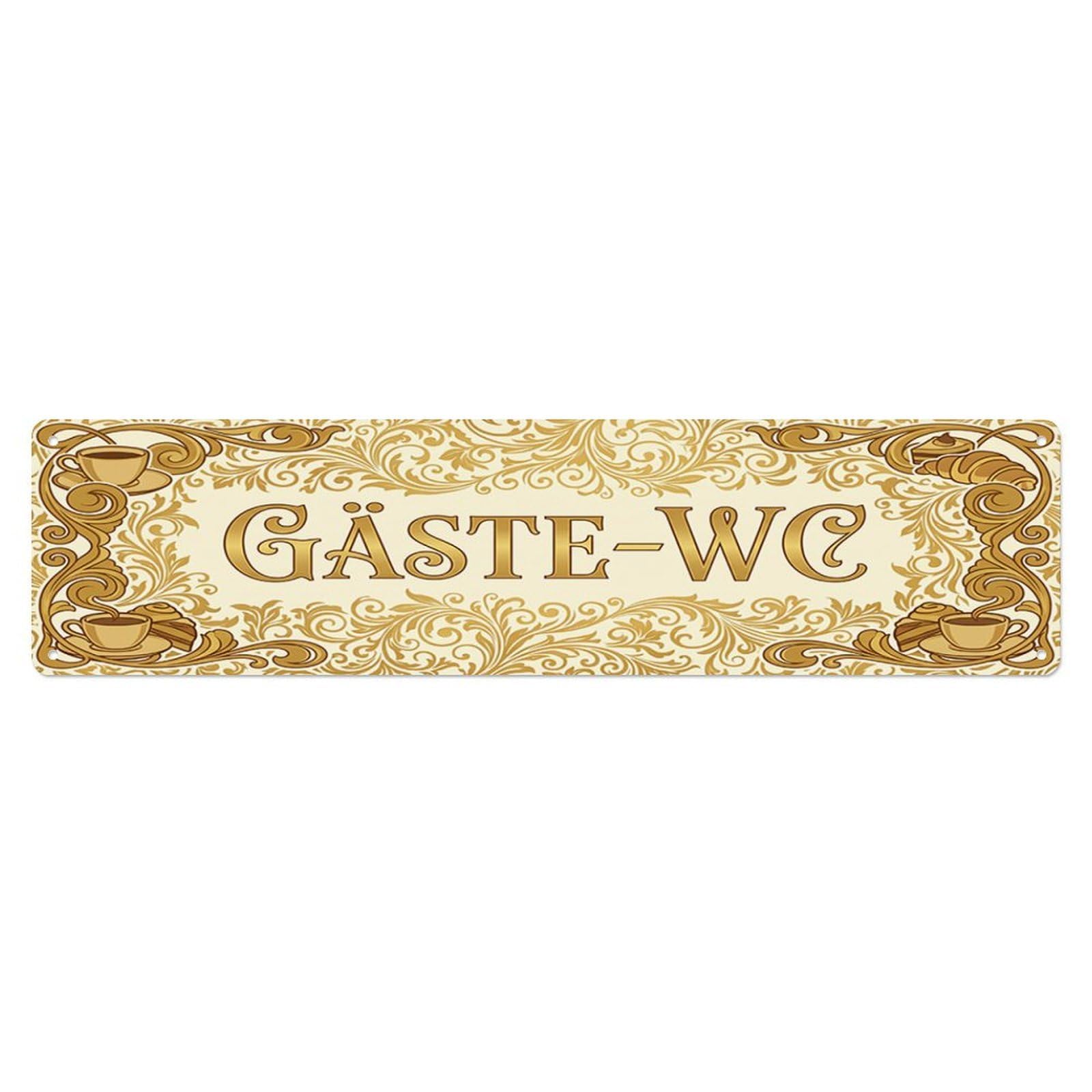 Vienna Elegant Cafe Lavatory Toilet(WC) Door Metal Tin Skinny Sign Plaque Wall Decor for Cafe, Club Bar, Office, Home Garden Metal Poster 4x16Inch