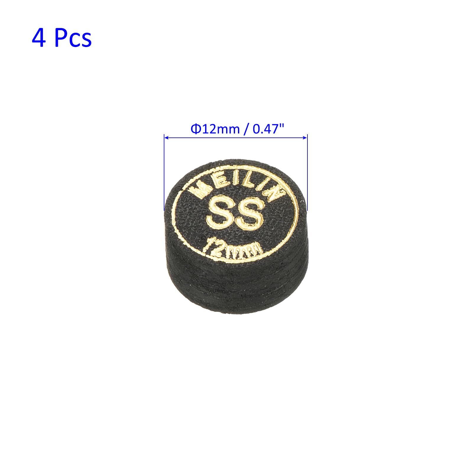 M METERXITY 4 Pack Pool Cue Tips, Laminated Billiard Cue Tips, Super Soft Multiple Layer Faux Leather - Image 4