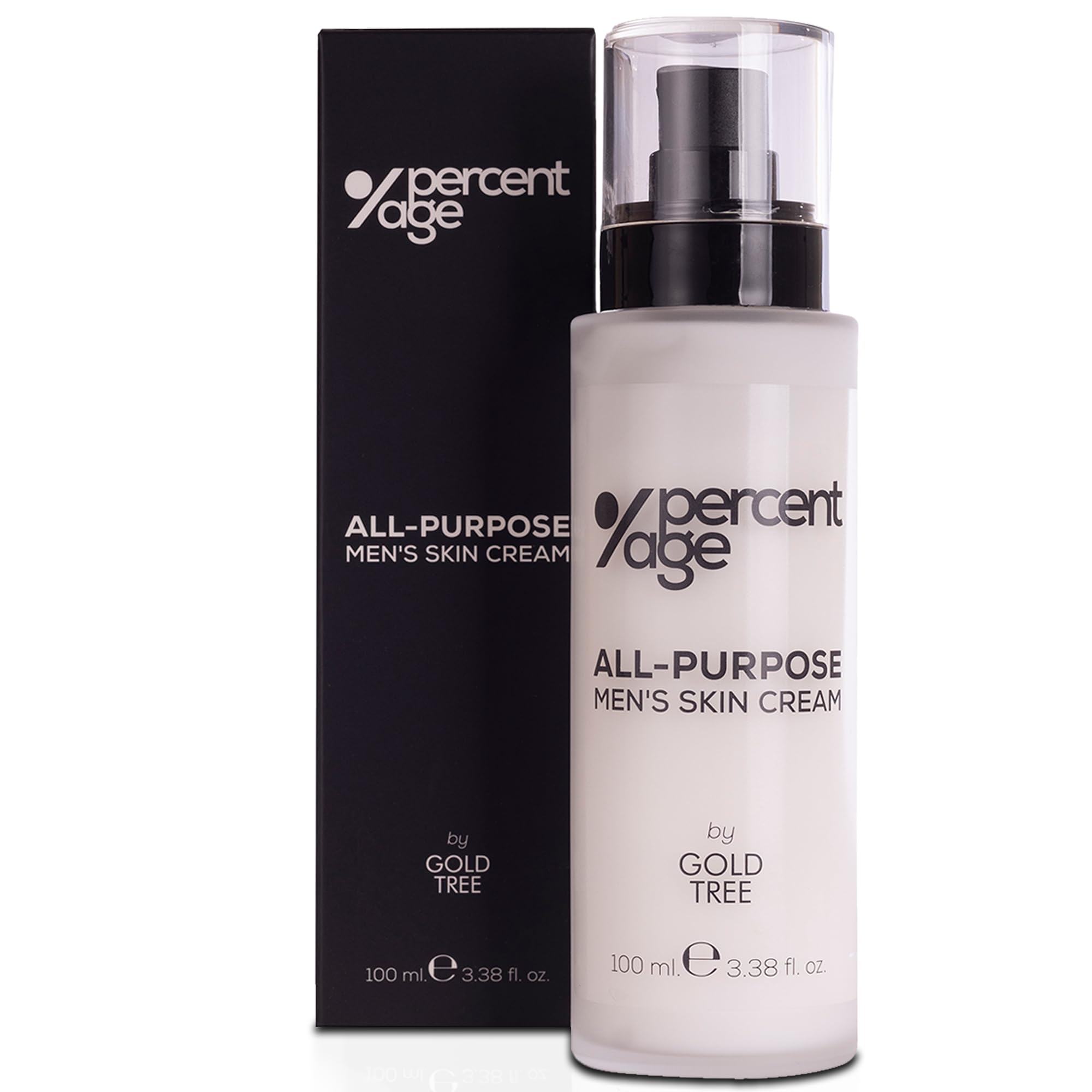 PERCENT AGE Crema Hidratante Facial Hombre 100ml. Crema Antiarrugas Hombre con Acido Hialuronico. Crema Antiedad Hombre. Crema Facial Hombre para Cuidado Tras el Afeitado. Skincare. Crema Cara Hombre