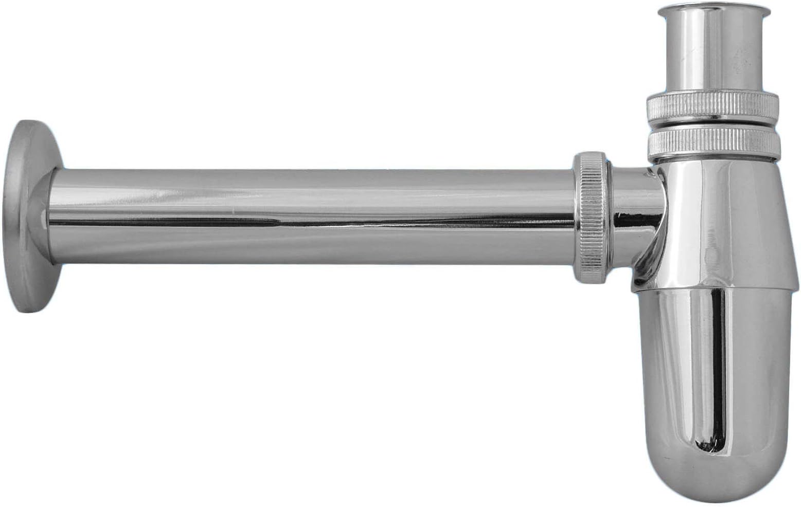 Waste Pipes Chrome Bathroom Basin Sink Bottle 1 1/4 inch Connection Outlet Pipe Length 20cmTrap Syphon Fittings