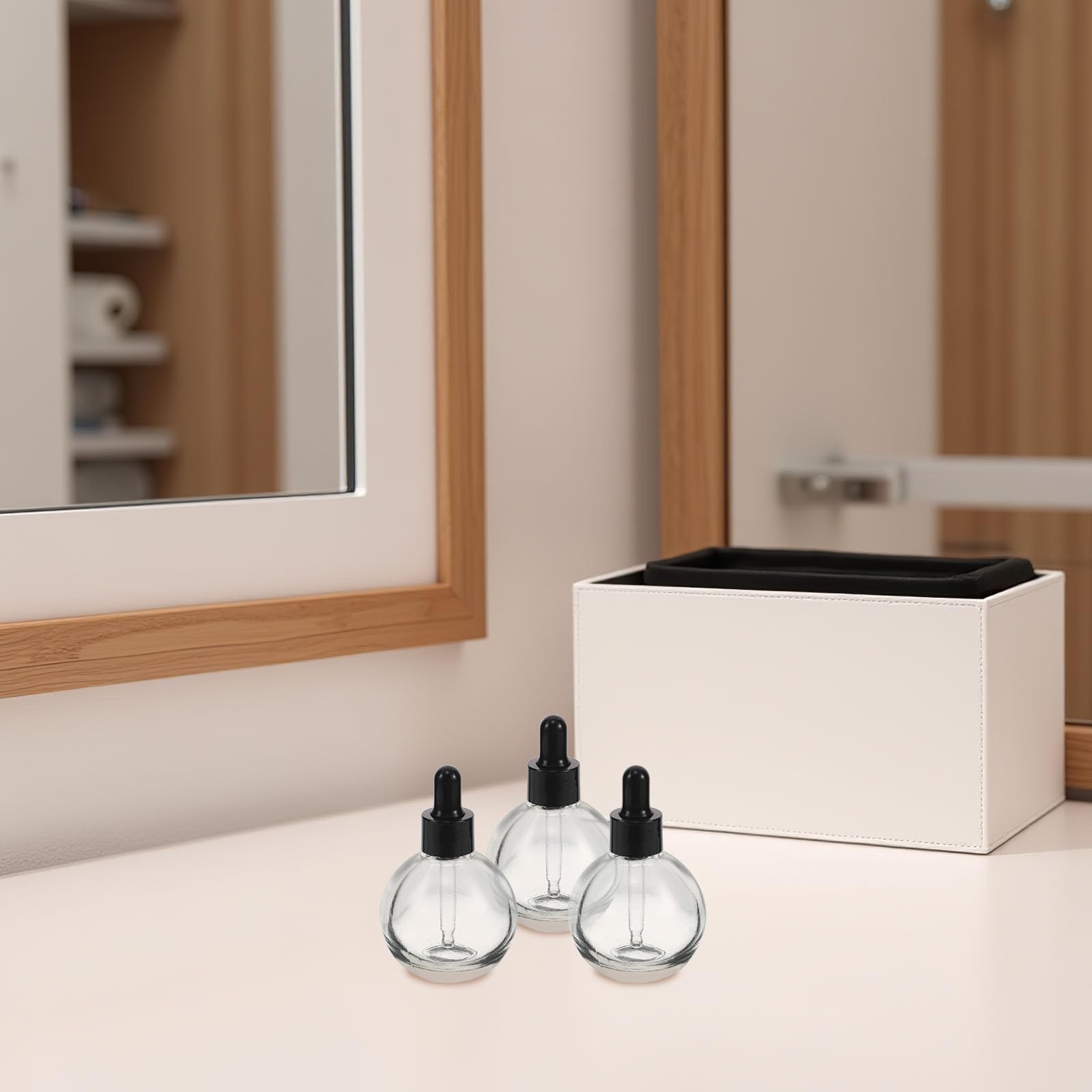Alipis 12 Stück Kugel Tropfflaschen aus Glas 30ml mit Pipette | Klarglas, Silikon und Kunststoff, Nachfüllbar für Aromamischungen und Hautpflege, Kompakte Reisegröße