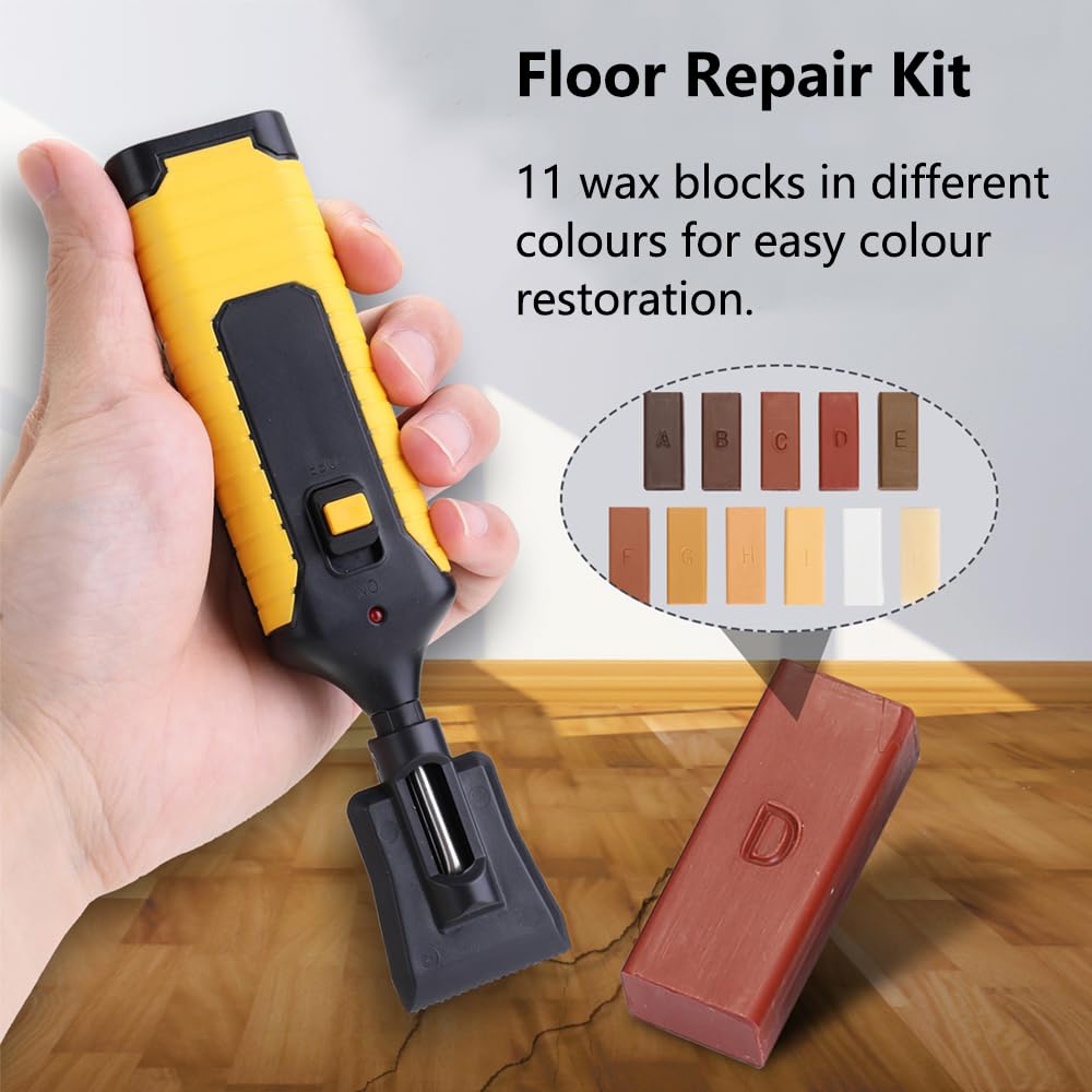 Laminat Wachs Reparaturset | Für Holz, Parkett & PVC Böden | 11 Farben Inkl. Reparaturstifte